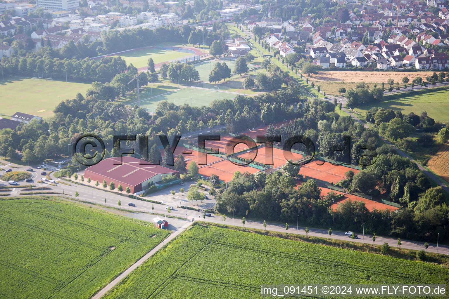 Vue aérienne de Quartier Auerbach in Bensheim dans le département Hesse, Allemagne