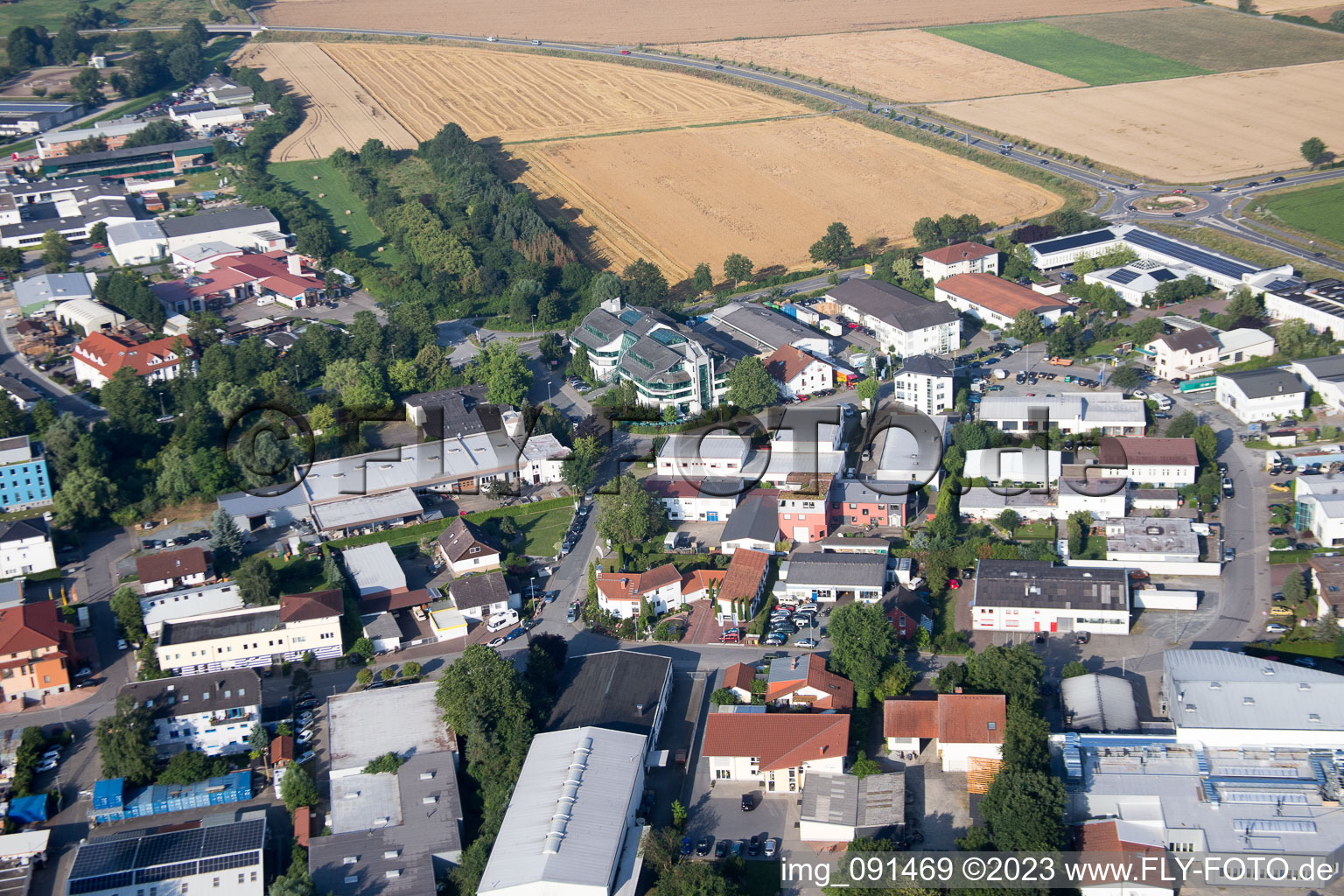 Vue d'oiseau de Bensheim dans le département Hesse, Allemagne