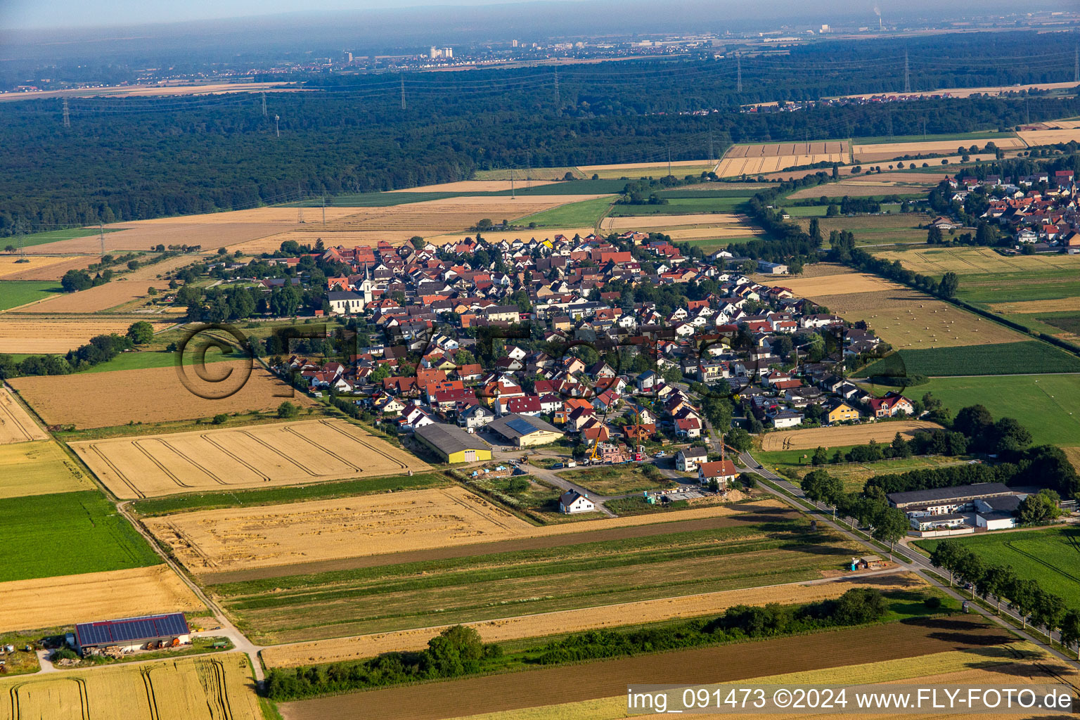 Vue aérienne de Quartier Schwanheim in Bensheim dans le département Hesse, Allemagne