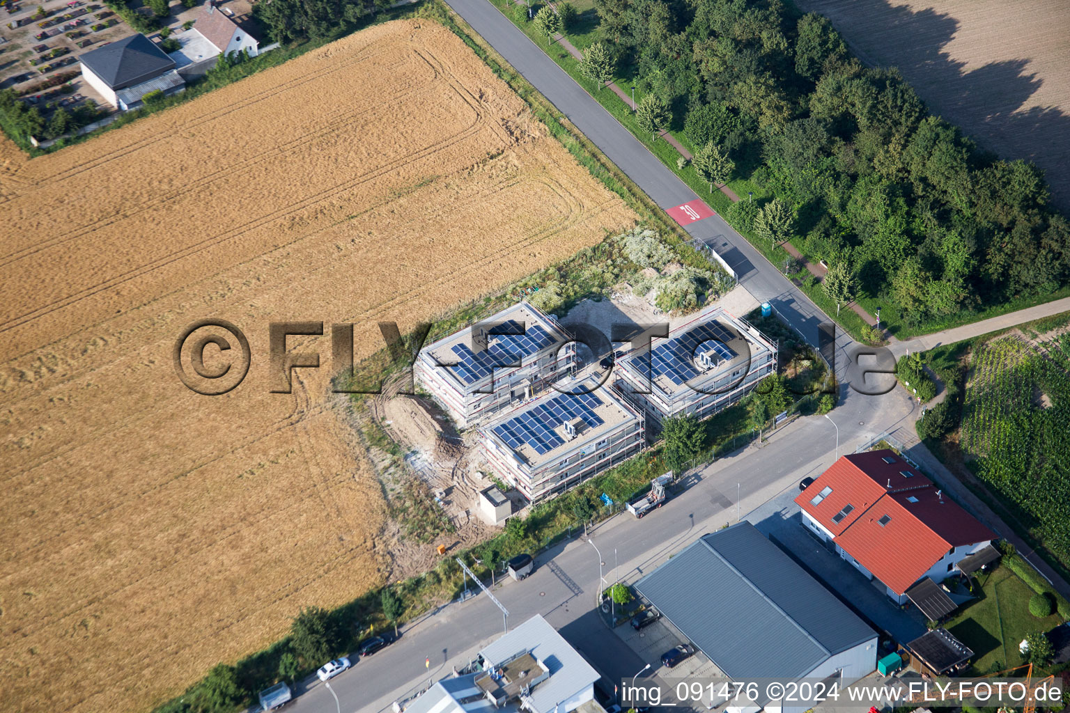 Vue oblique de Quartier Auerbach in Bensheim dans le département Hesse, Allemagne