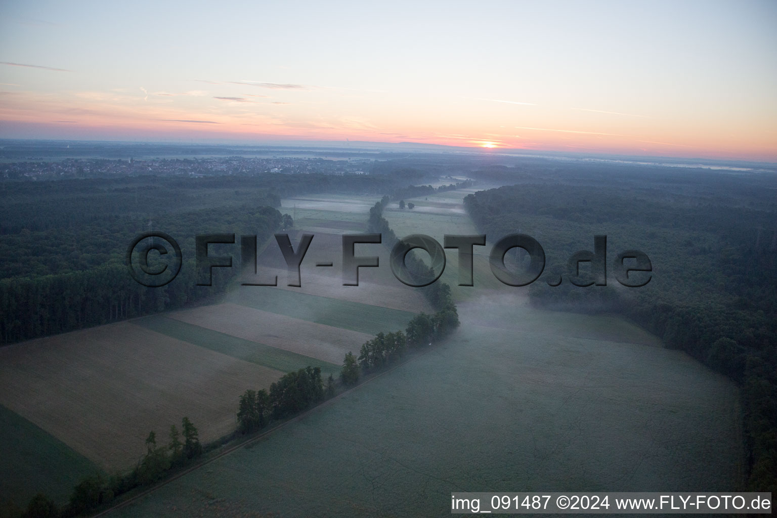 Vue oblique de Vallée d'Otterbachtal à Kandel dans le département Rhénanie-Palatinat, Allemagne