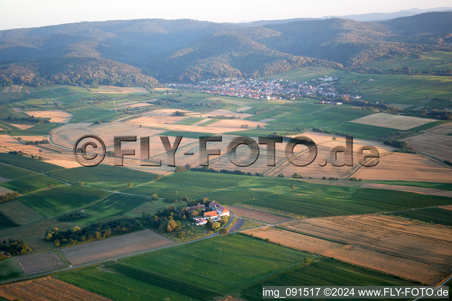 Vue aérienne de Haftelhof à Schweighofen dans le département Rhénanie-Palatinat, Allemagne