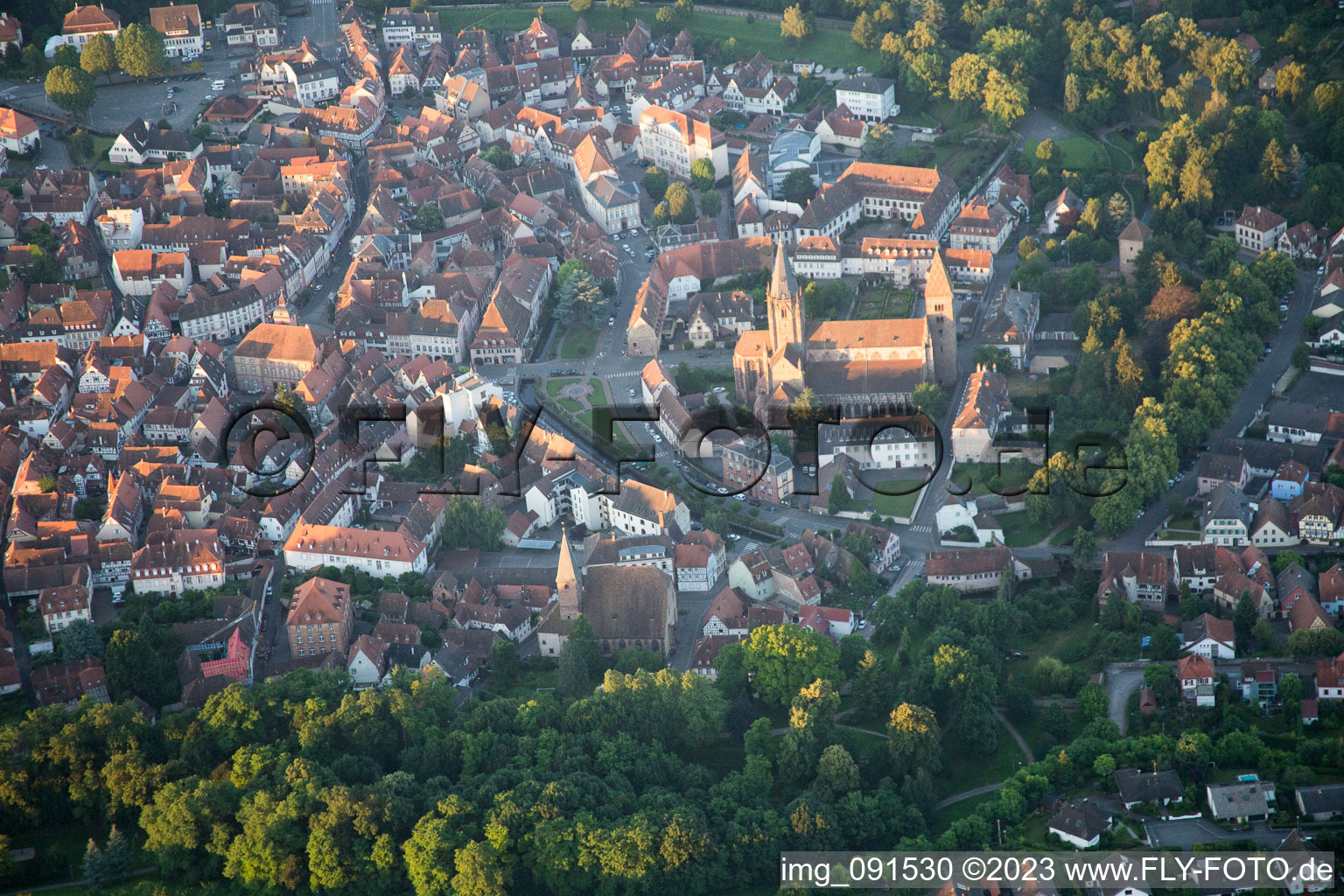 Photographie aérienne de Du nord-est à Wissembourg dans le département Bas Rhin, France
