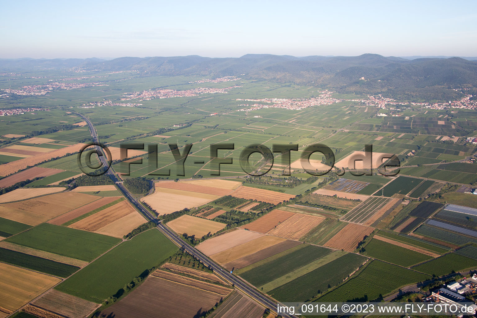 Vue aérienne de A65 à Neustadt an der Weinstraße dans le département Rhénanie-Palatinat, Allemagne