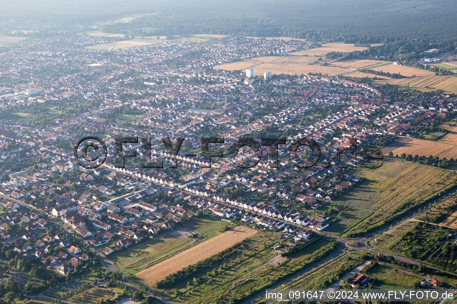 Vue aérienne de Haßloch dans le département Rhénanie-Palatinat, Allemagne