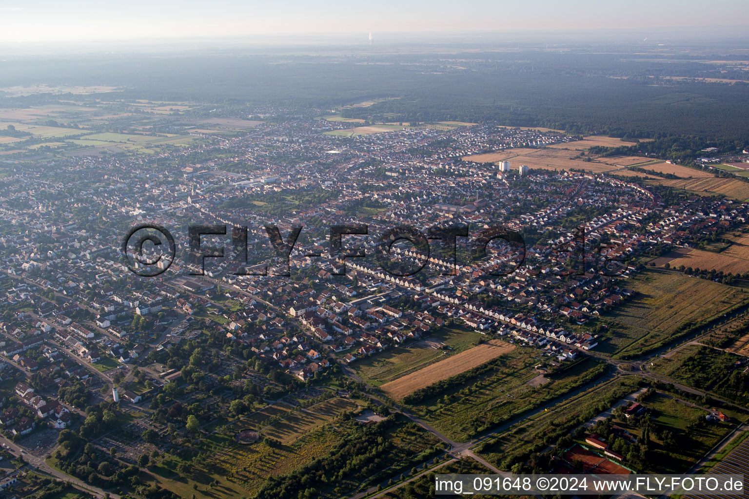 Photographie aérienne de Haßloch dans le département Rhénanie-Palatinat, Allemagne