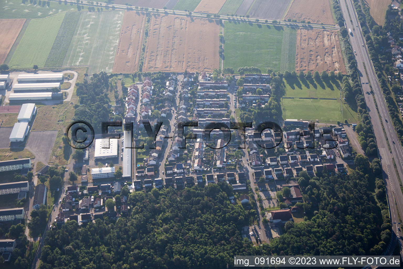 Vue aérienne de N, Birkenweg à Speyer dans le département Rhénanie-Palatinat, Allemagne