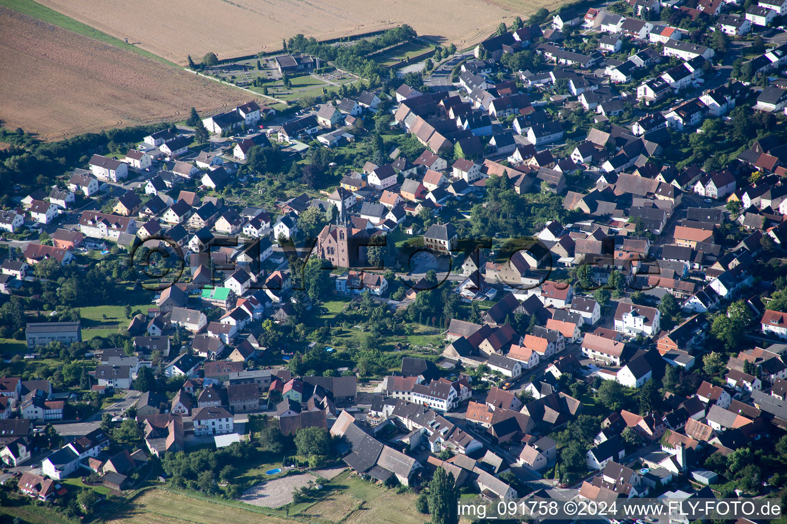 Vue aérienne de Localisation du personnel à le quartier Spöck in Stutensee dans le département Bade-Wurtemberg, Allemagne