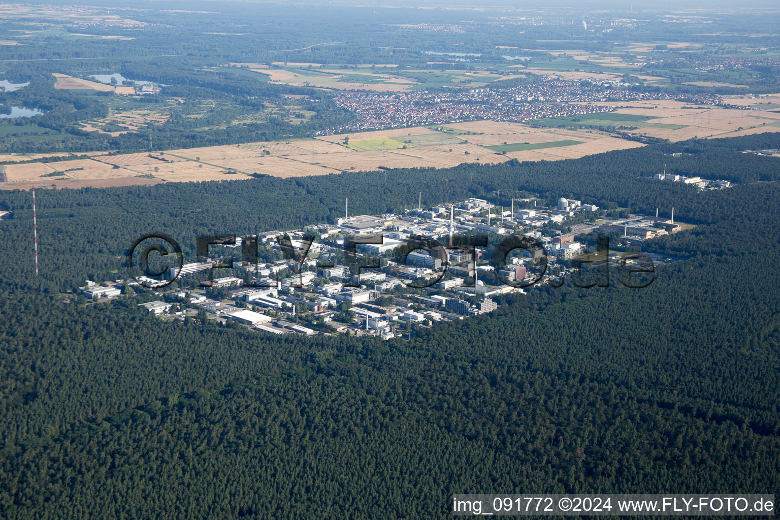 Photographie aérienne de KIT Nord à le quartier Leopoldshafen in Eggenstein-Leopoldshafen dans le département Bade-Wurtemberg, Allemagne