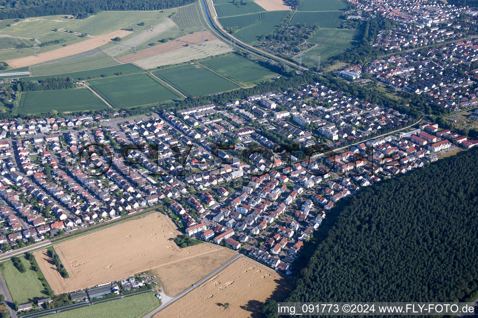 Photographie aérienne de Quartier Eggenstein in Eggenstein-Leopoldshafen dans le département Bade-Wurtemberg, Allemagne