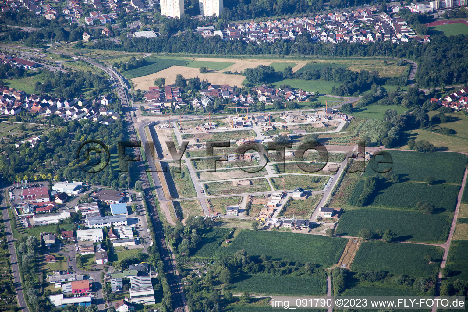 Enregistrement par drone de Jockgrim dans le département Rhénanie-Palatinat, Allemagne