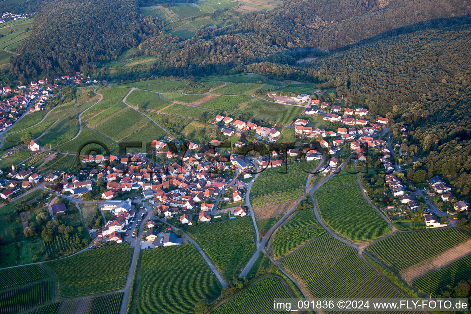 Quartier Gleiszellen in Gleiszellen-Gleishorbach dans le département Rhénanie-Palatinat, Allemagne vue d'en haut