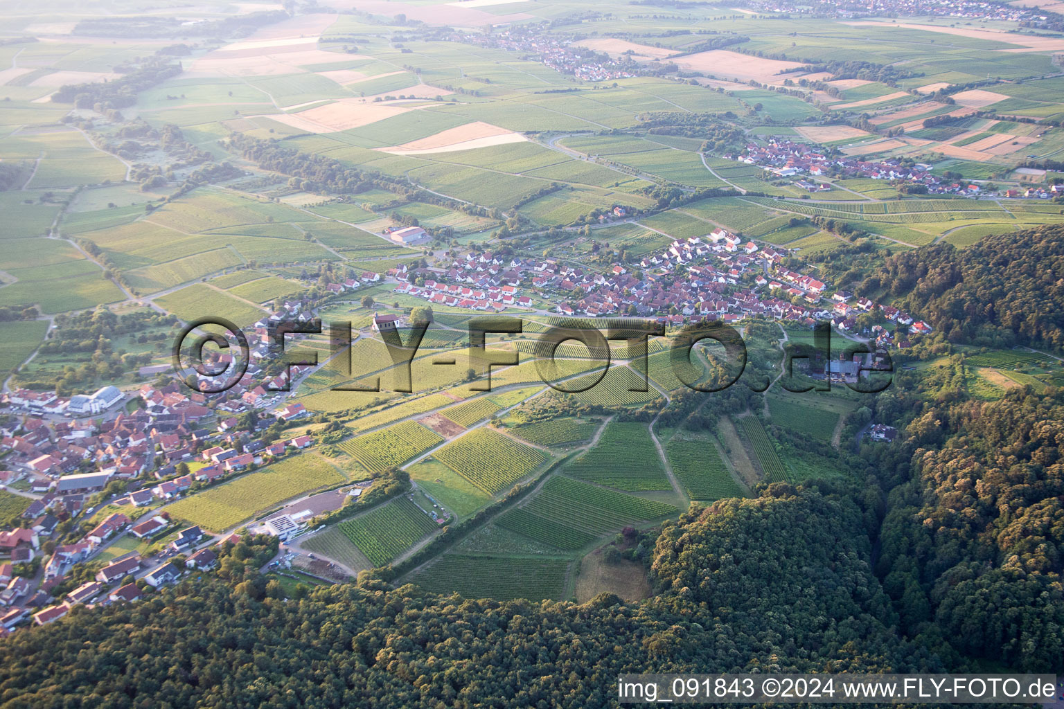 Quartier Gleiszellen in Gleiszellen-Gleishorbach dans le département Rhénanie-Palatinat, Allemagne depuis l'avion