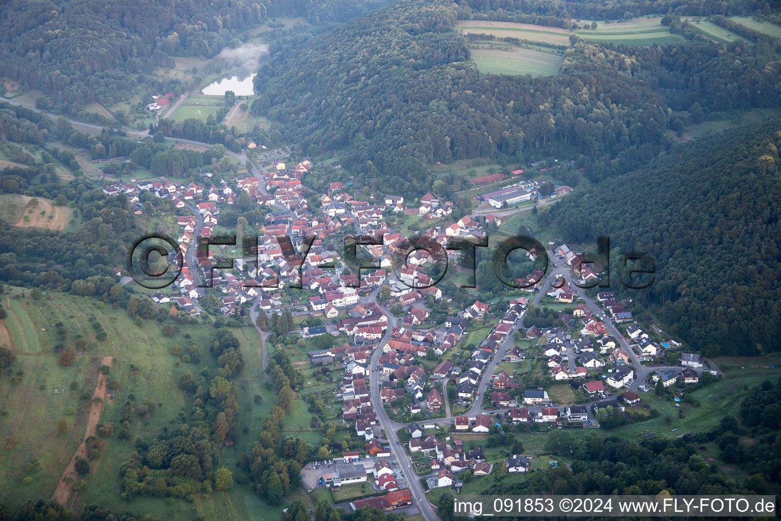 Vue oblique de Silz dans le département Rhénanie-Palatinat, Allemagne