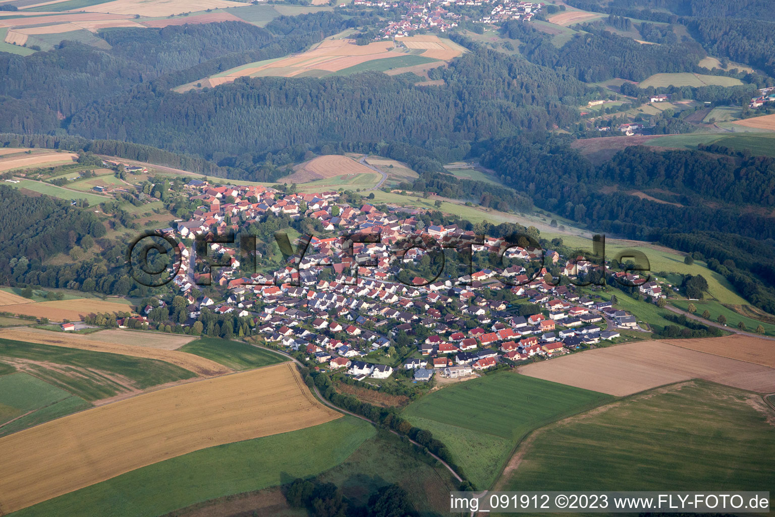 Vue aérienne de Herschberg dans le département Rhénanie-Palatinat, Allemagne