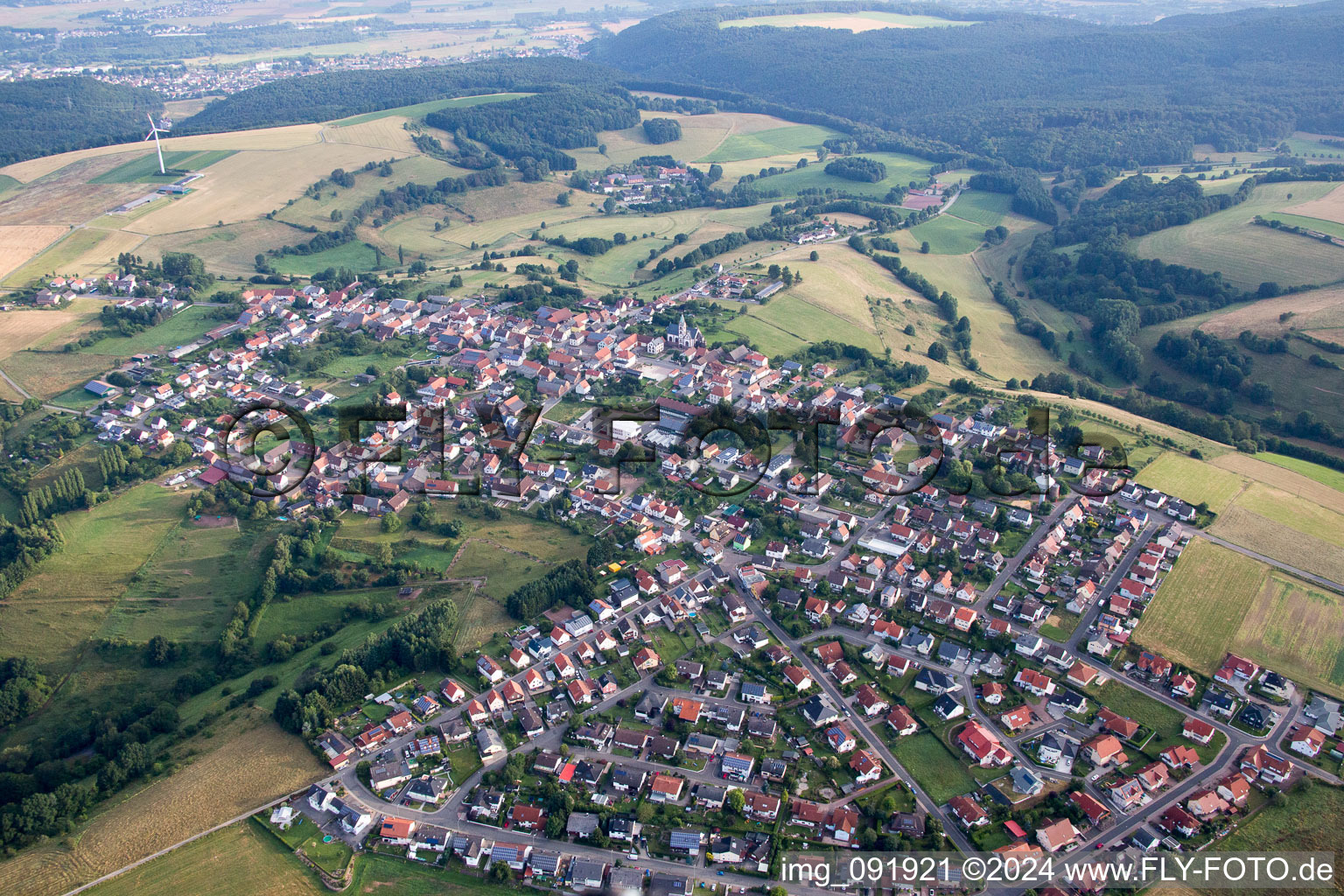 Vue aérienne de Martinshöhe dans le département Rhénanie-Palatinat, Allemagne