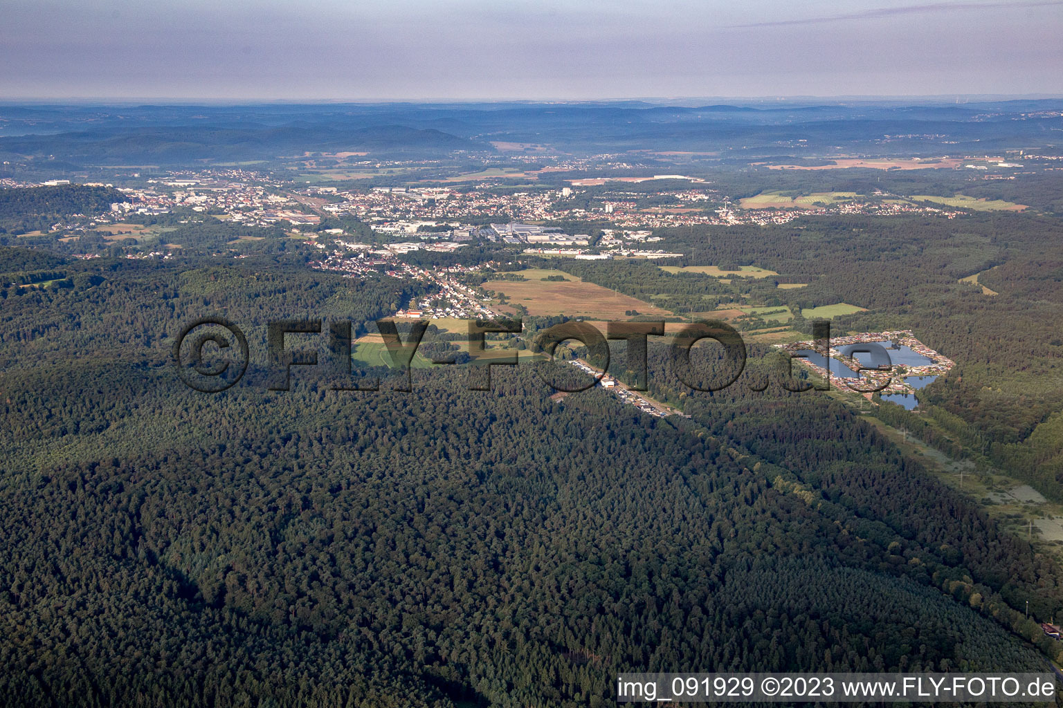 Vue aérienne de Homburg dans le département Sarre, Allemagne