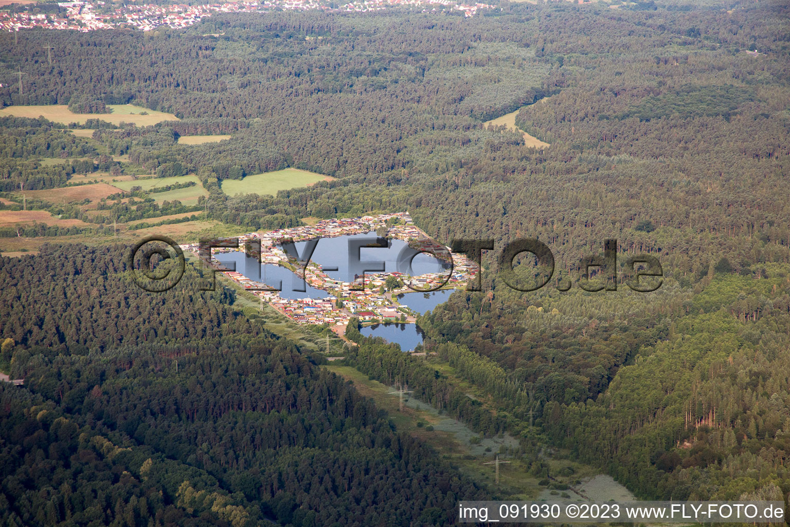 Vue aérienne de Camping Königsbruch à Homburg dans le département Sarre, Allemagne