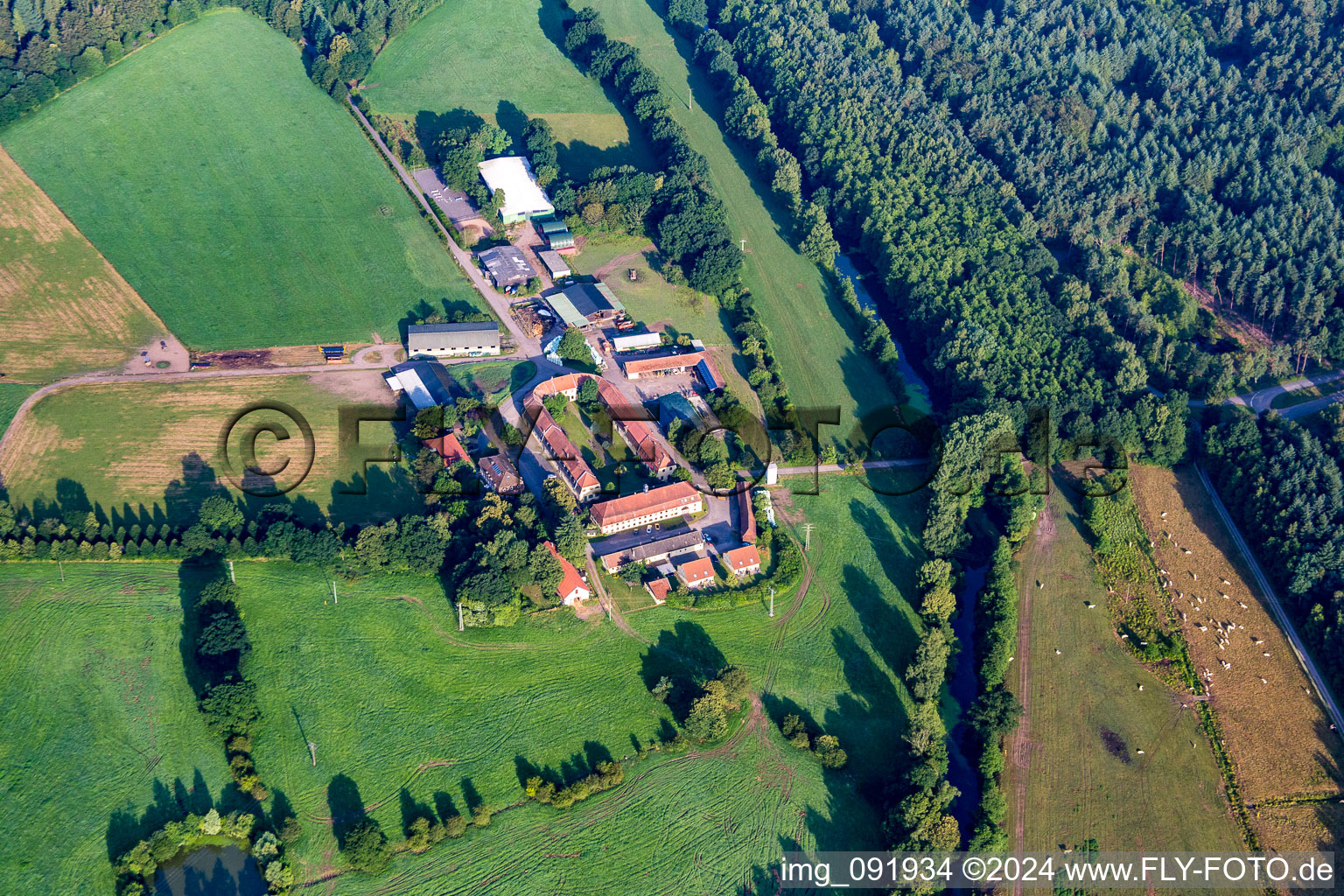 Vue aérienne de Eichelscheiderhof dans le département Sarre, Allemagne