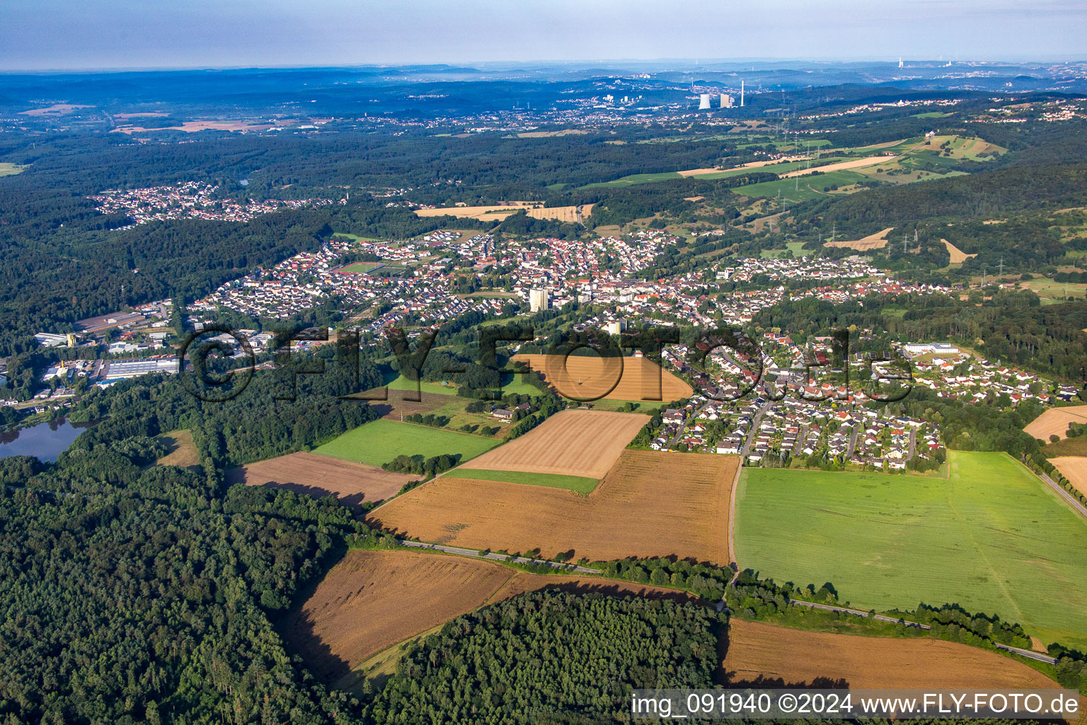 Vue aérienne de Waldmohr dans le département Sarre, Allemagne