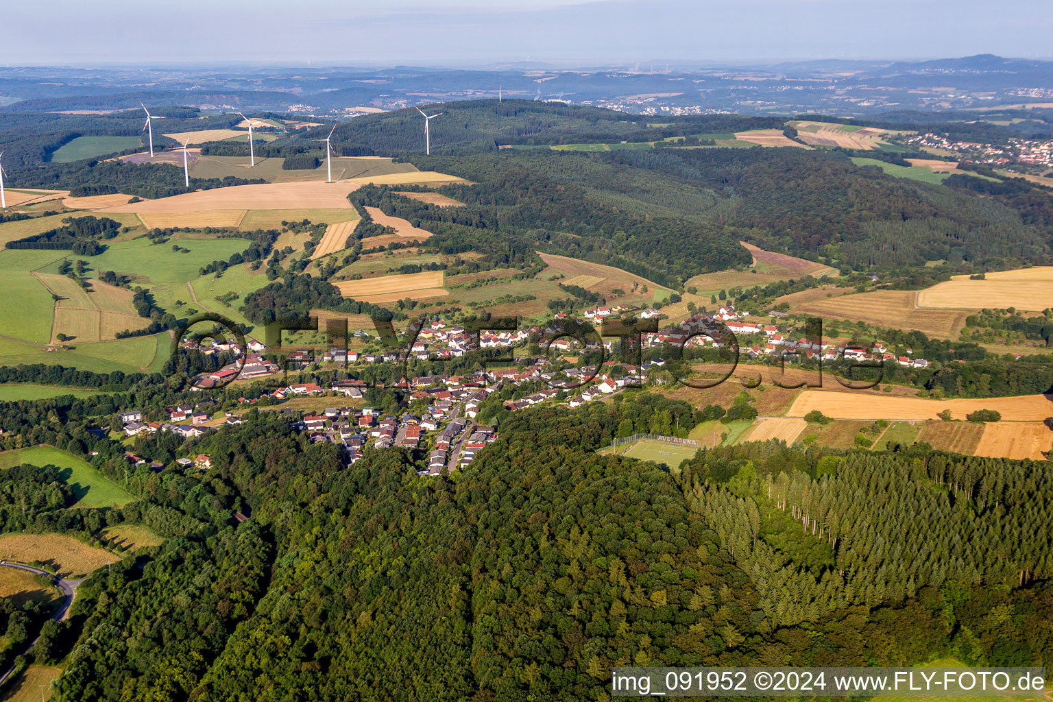 Vue aérienne de Quartier Hoof in St. Wendel dans le département Sarre, Allemagne