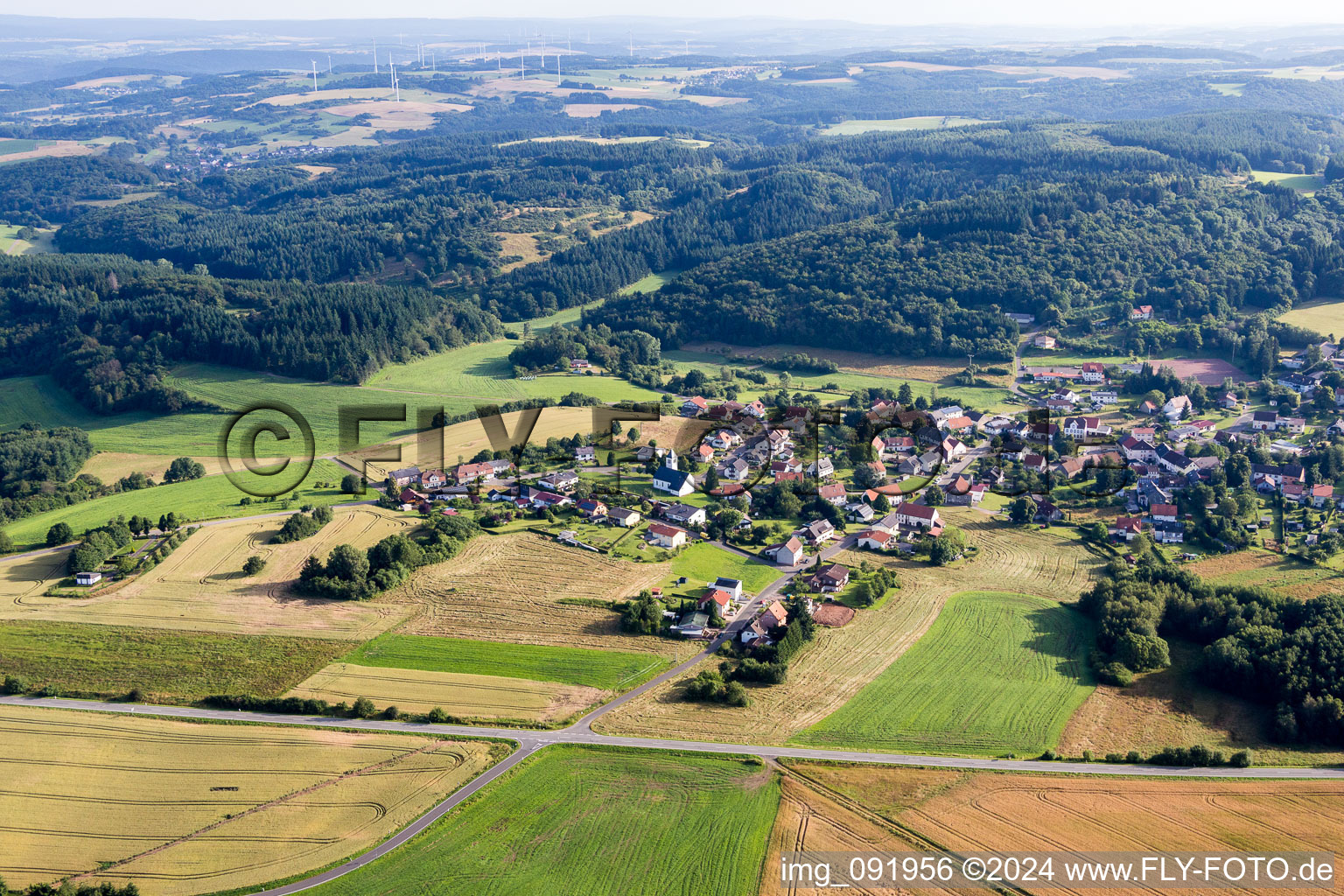 Photographie aérienne de Champs agricoles et surfaces utilisables à Reitscheid dans le département Sarre, Allemagne