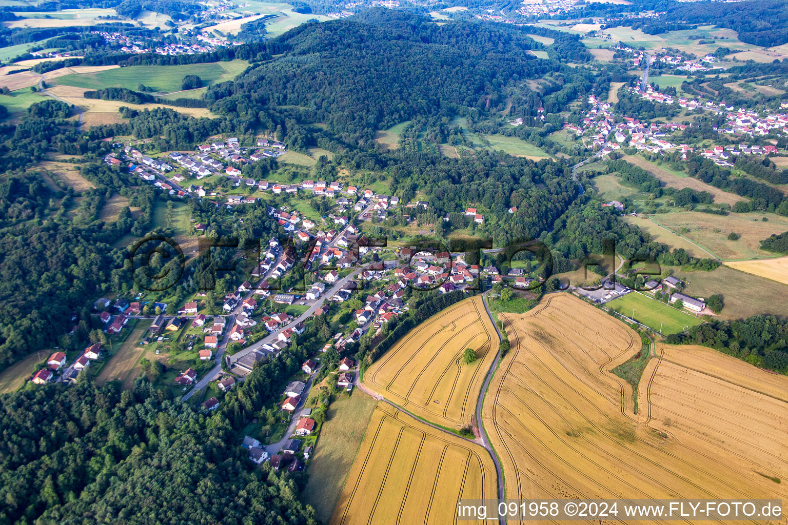 Vue aérienne de Namborn dans le département Sarre, Allemagne