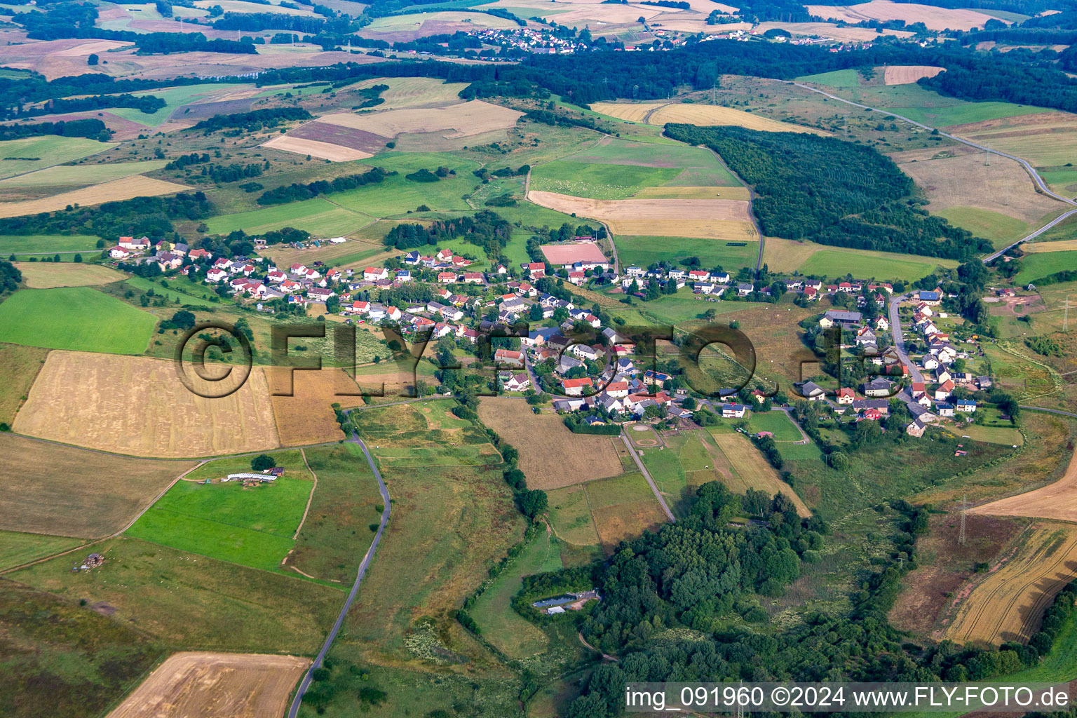 Vue aérienne de Mosberg-Richweiler dans le département Sarre, Allemagne