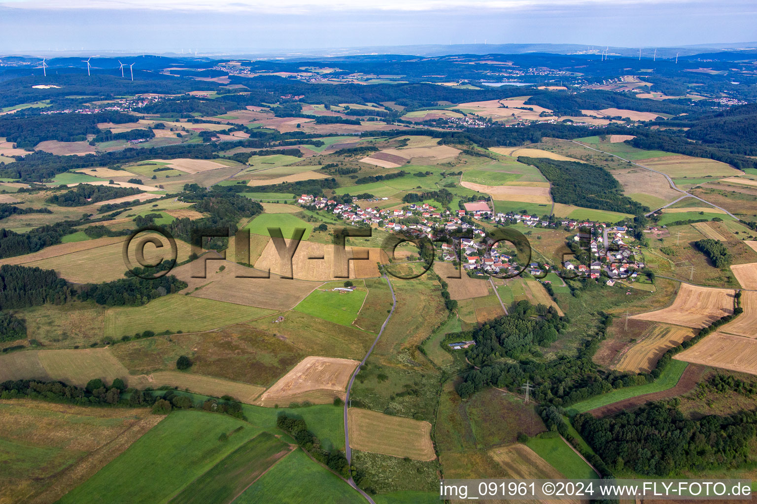 Vue aérienne de Mosberg-Richweiler dans le département Sarre, Allemagne