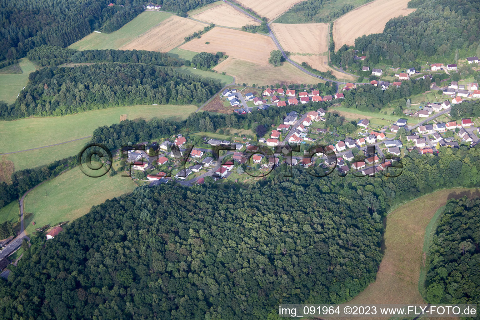 Vue aérienne de Nohfelden dans le département Sarre, Allemagne