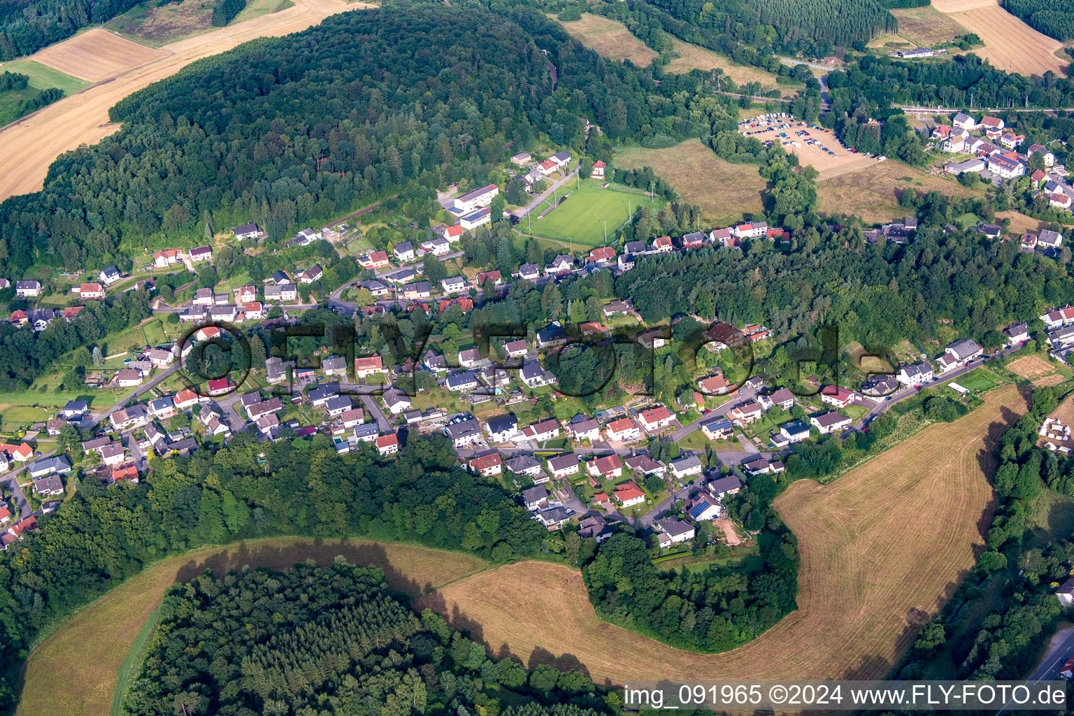 Vue aérienne de Nohfelden dans le département Sarre, Allemagne