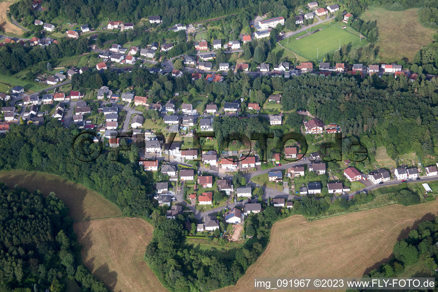 Photographie aérienne de Nohfelden dans le département Sarre, Allemagne