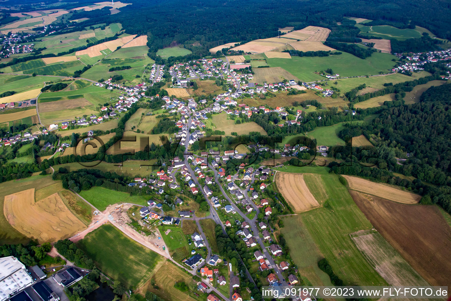 Vue aérienne de Brücken dans le département Rhénanie-Palatinat, Allemagne