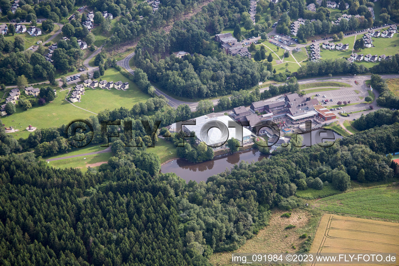 Vue aérienne de Parc aquatique à Oberhambach dans le département Rhénanie-Palatinat, Allemagne