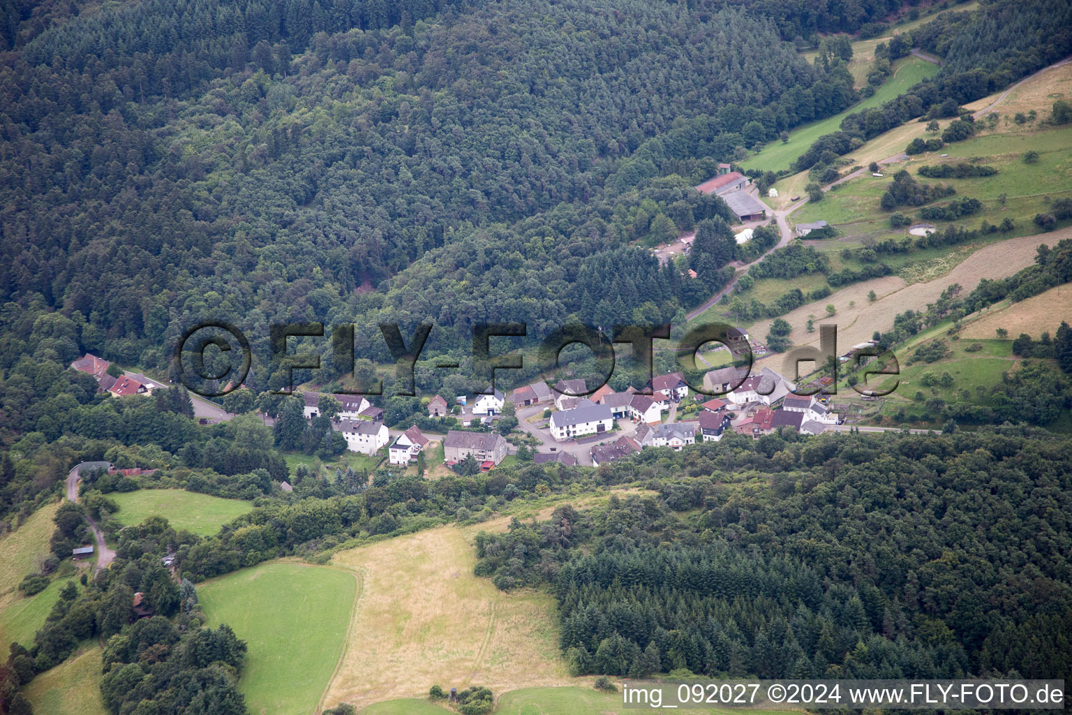 Vue aérienne de Unterjeckenbach dans le département Rhénanie-Palatinat, Allemagne