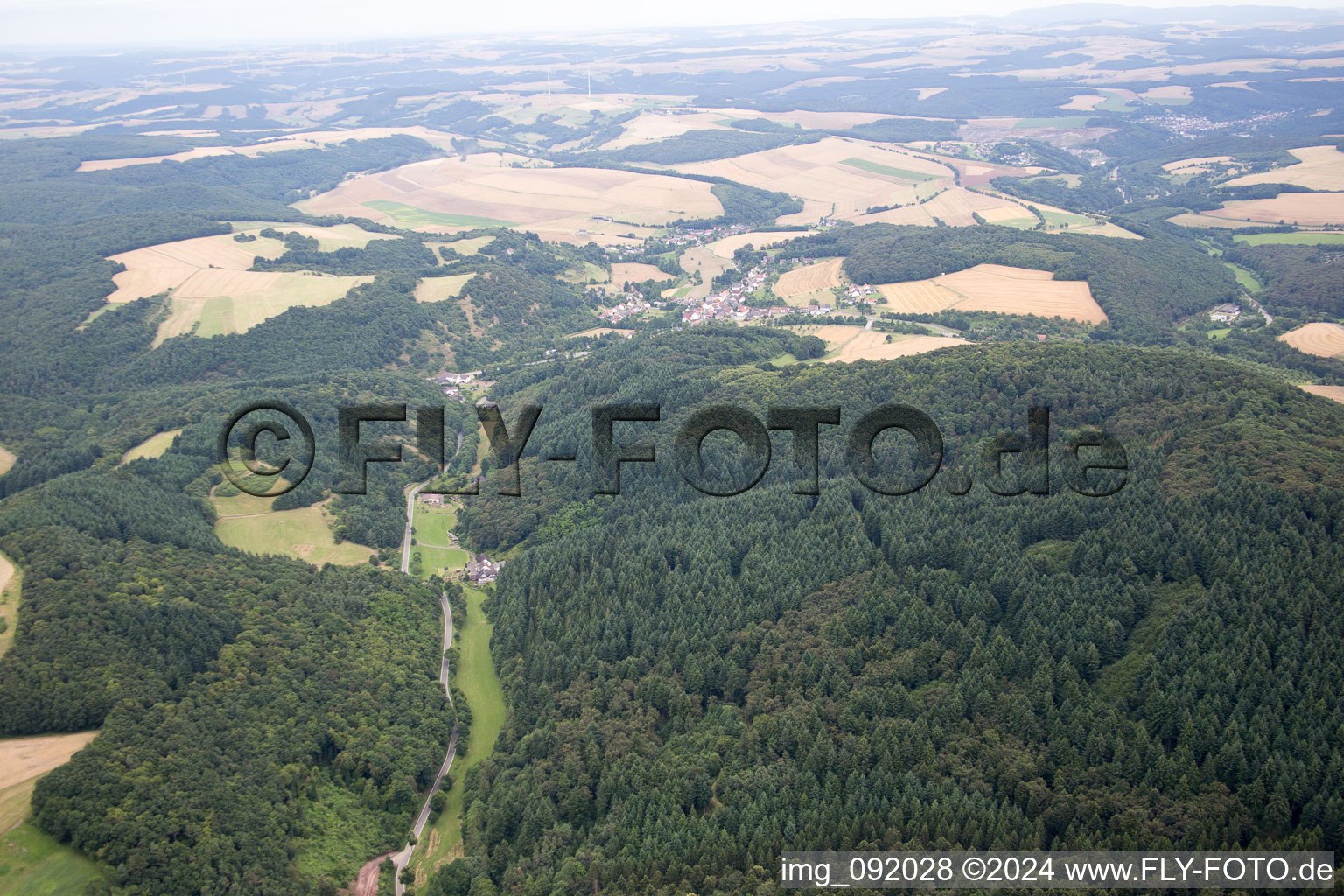 Vue aérienne de Unterjeckenbach dans le département Rhénanie-Palatinat, Allemagne