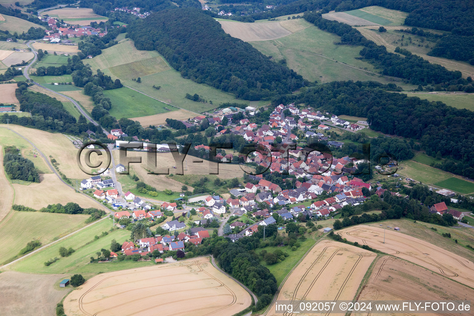 Vue oblique de Gundersweiler dans le département Rhénanie-Palatinat, Allemagne