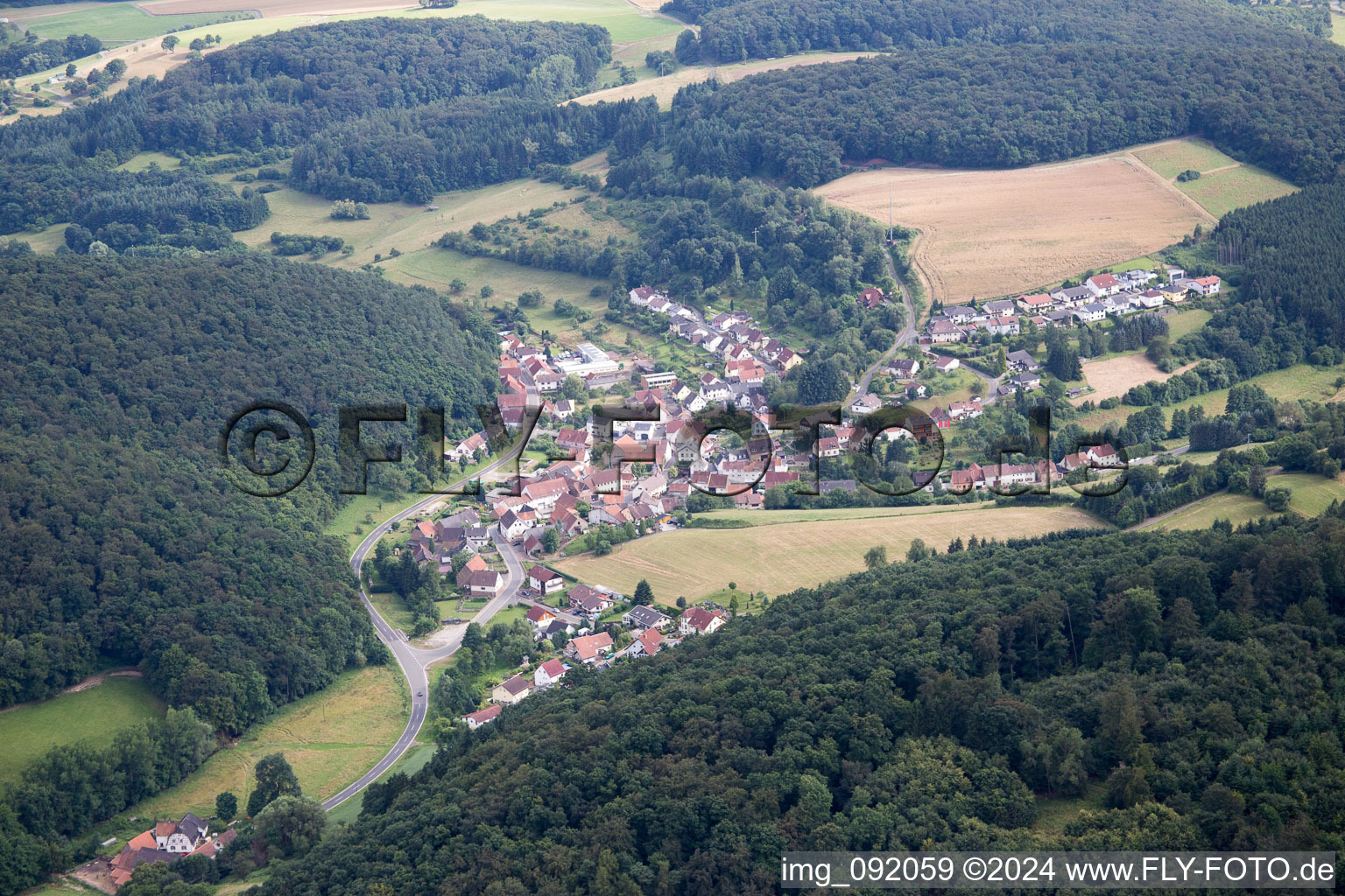 Vue aérienne de Gehrweiler dans le département Rhénanie-Palatinat, Allemagne