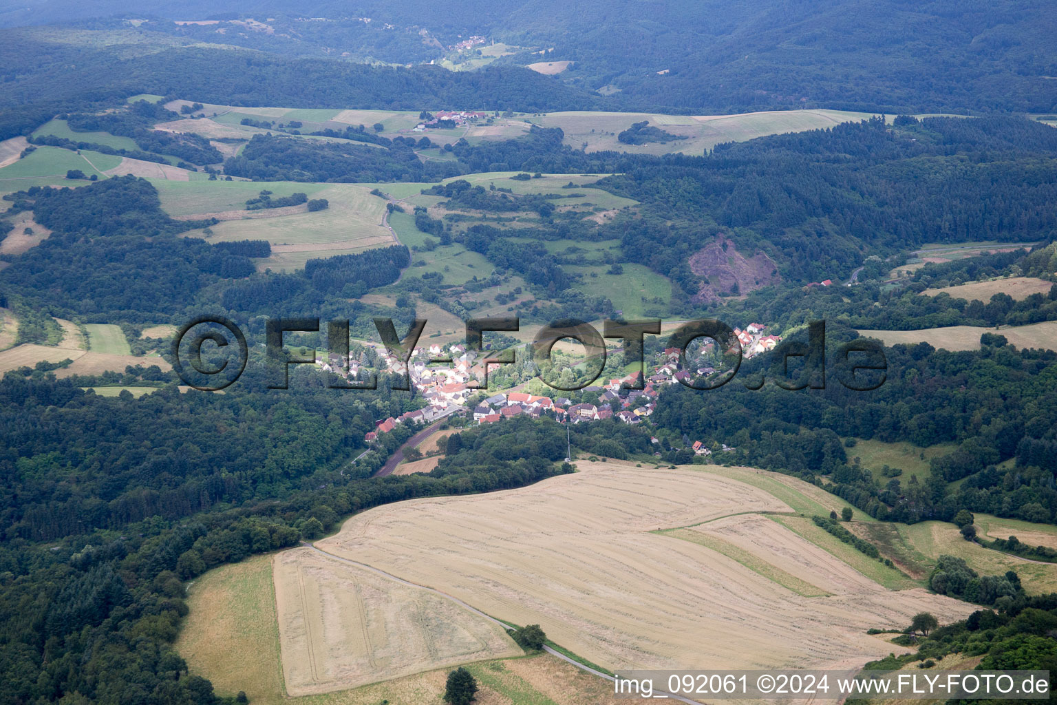 Vue aérienne de Schweisweiler dans le département Rhénanie-Palatinat, Allemagne