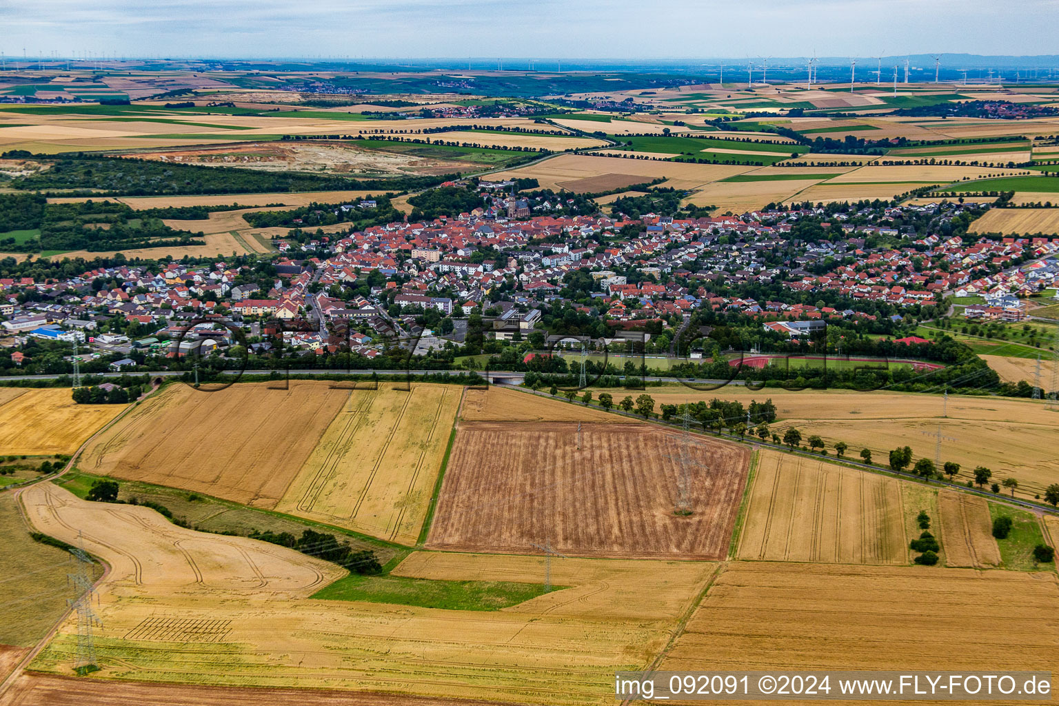 Vue oblique de Göllheim dans le département Rhénanie-Palatinat, Allemagne