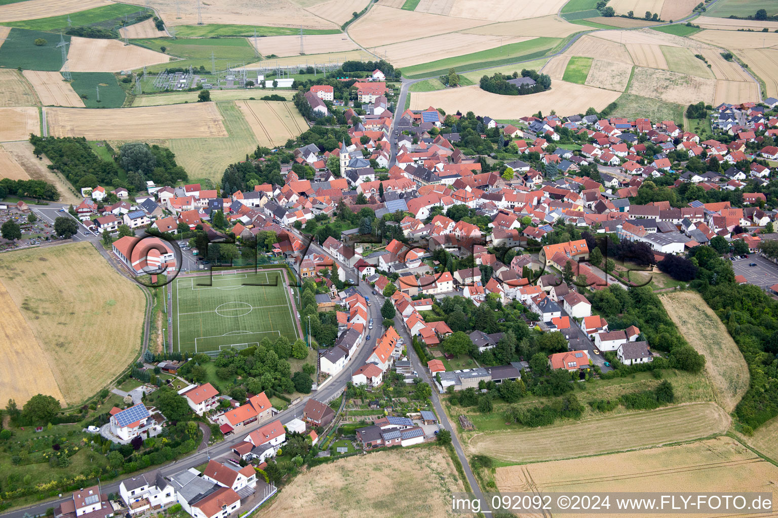 Vue oblique de Kerzenheim dans le département Rhénanie-Palatinat, Allemagne