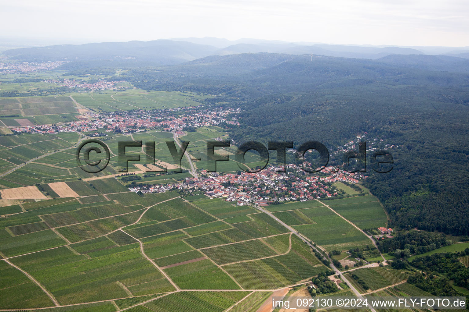 Vue aérienne de Bobenheim am Berg dans le département Rhénanie-Palatinat, Allemagne