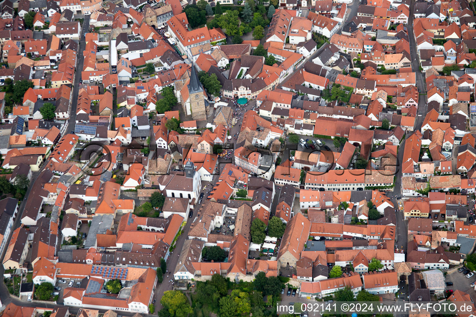 Freinsheim dans le département Rhénanie-Palatinat, Allemagne vue d'en haut