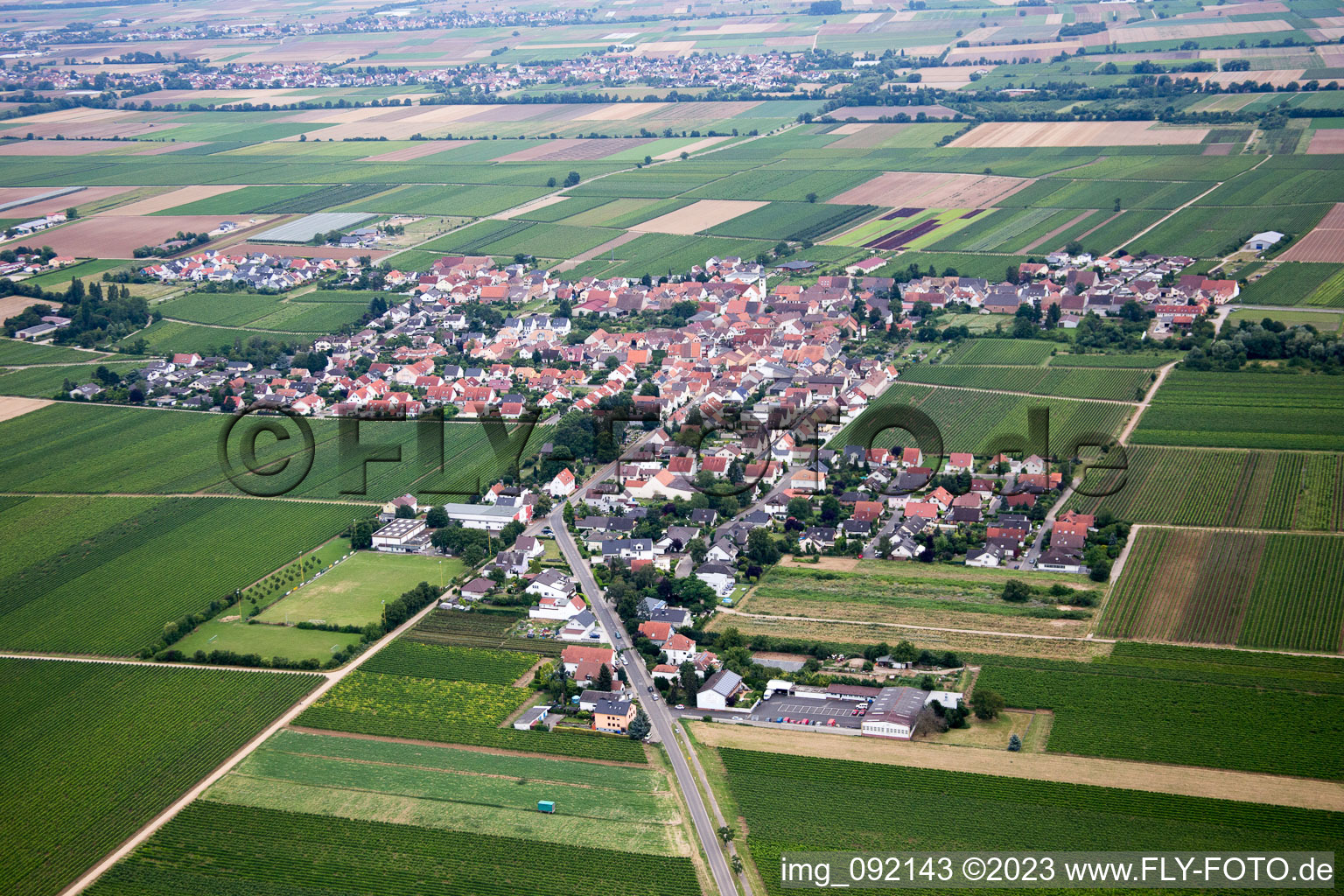 Vue aérienne de Gönnheim dans le département Rhénanie-Palatinat, Allemagne