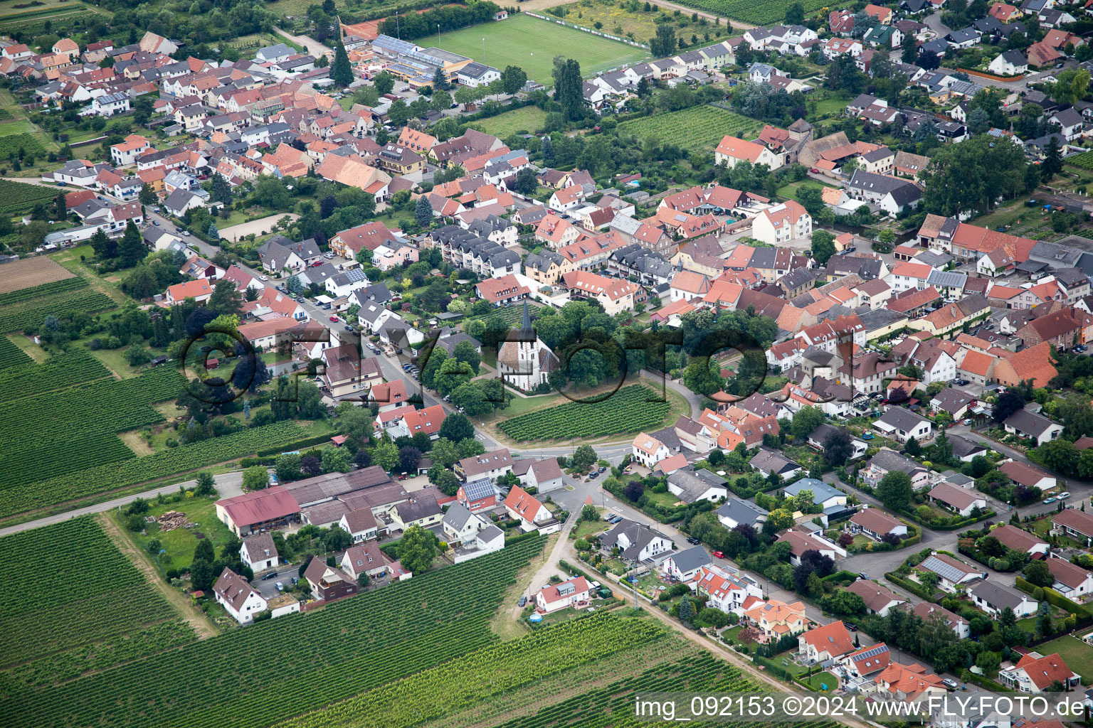 Gönnheim dans le département Rhénanie-Palatinat, Allemagne vue d'en haut