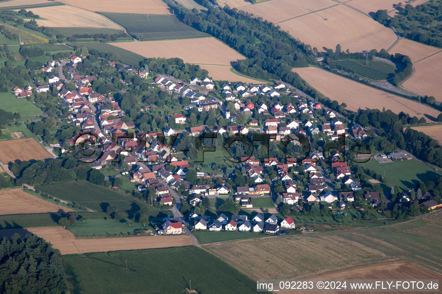 Vue aérienne de Quartier Dürrenbüchig in Bretten dans le département Bade-Wurtemberg, Allemagne