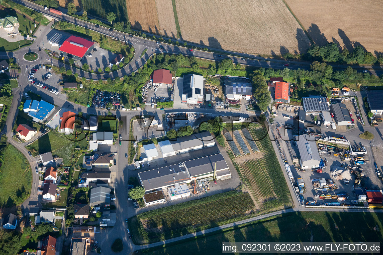 Enregistrement par drone de Gondelsheim dans le département Bade-Wurtemberg, Allemagne