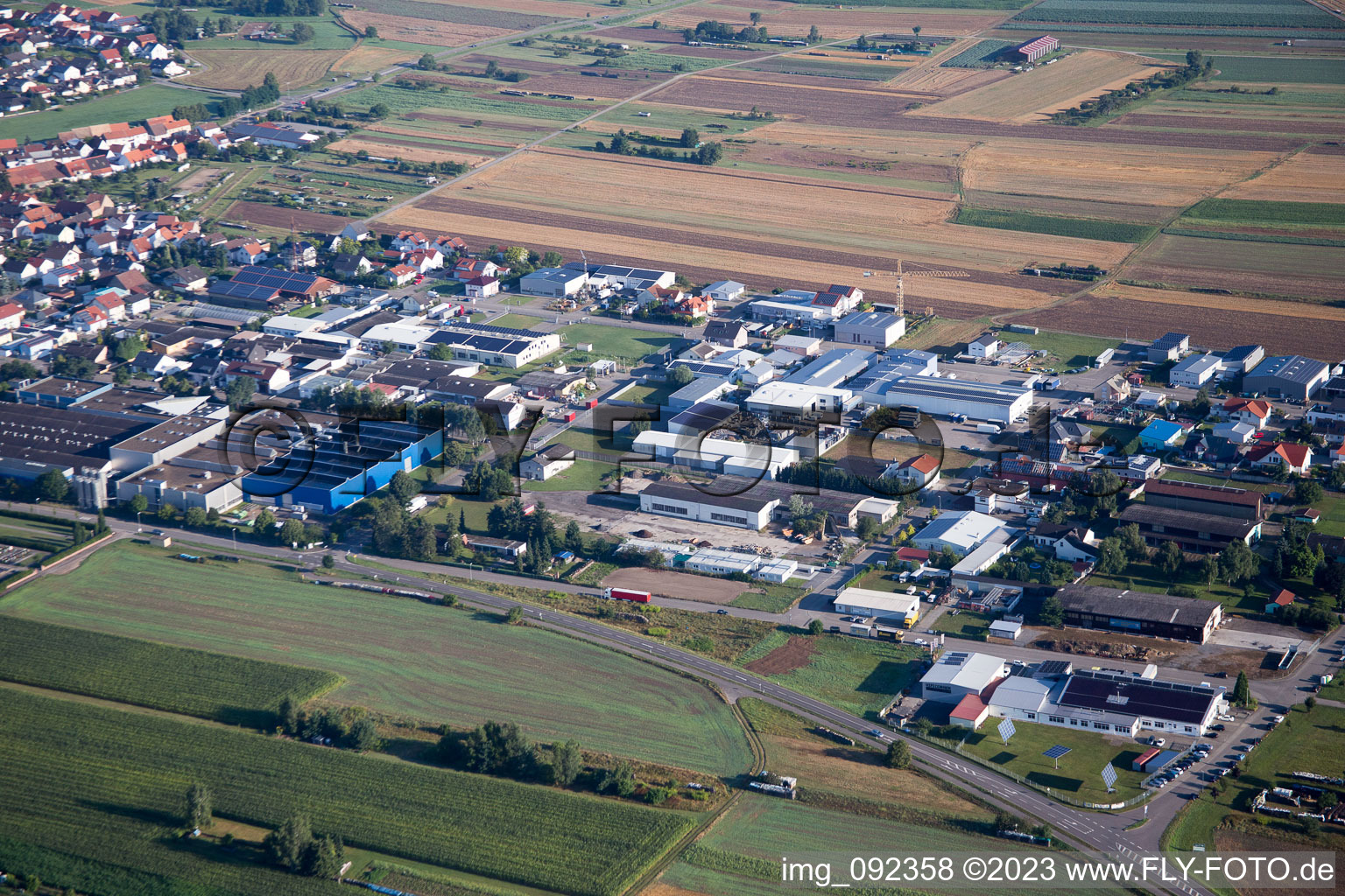 Vue d'oiseau de Hambrücken dans le département Bade-Wurtemberg, Allemagne