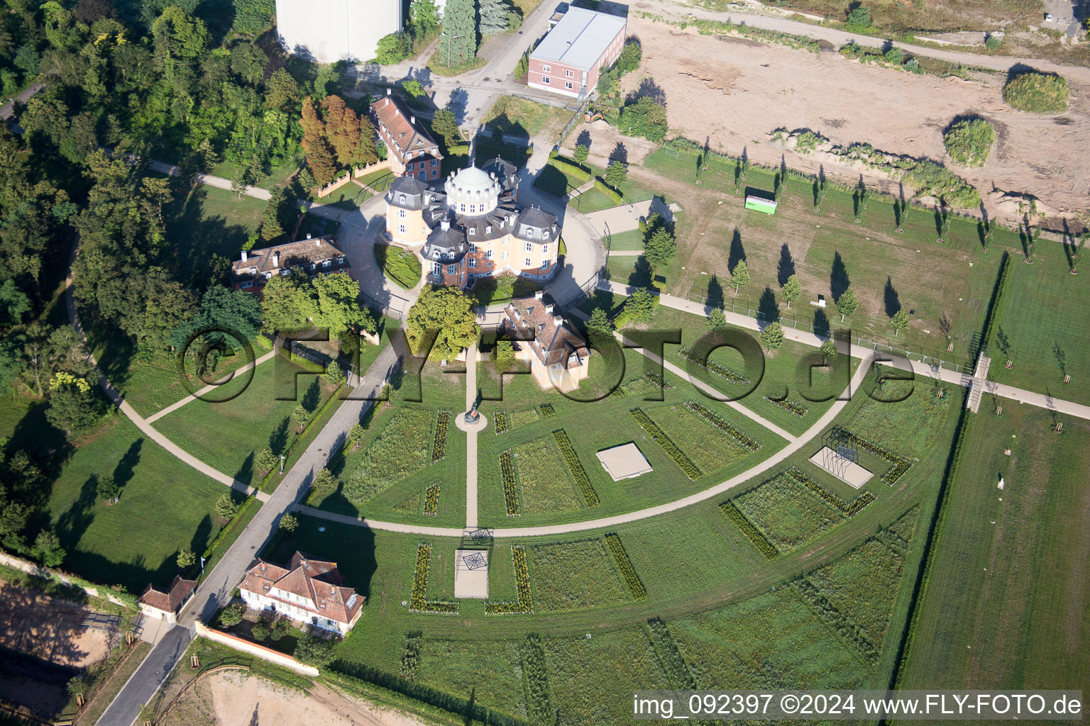 Vue aérienne de Waghäusel dans le département Bade-Wurtemberg, Allemagne