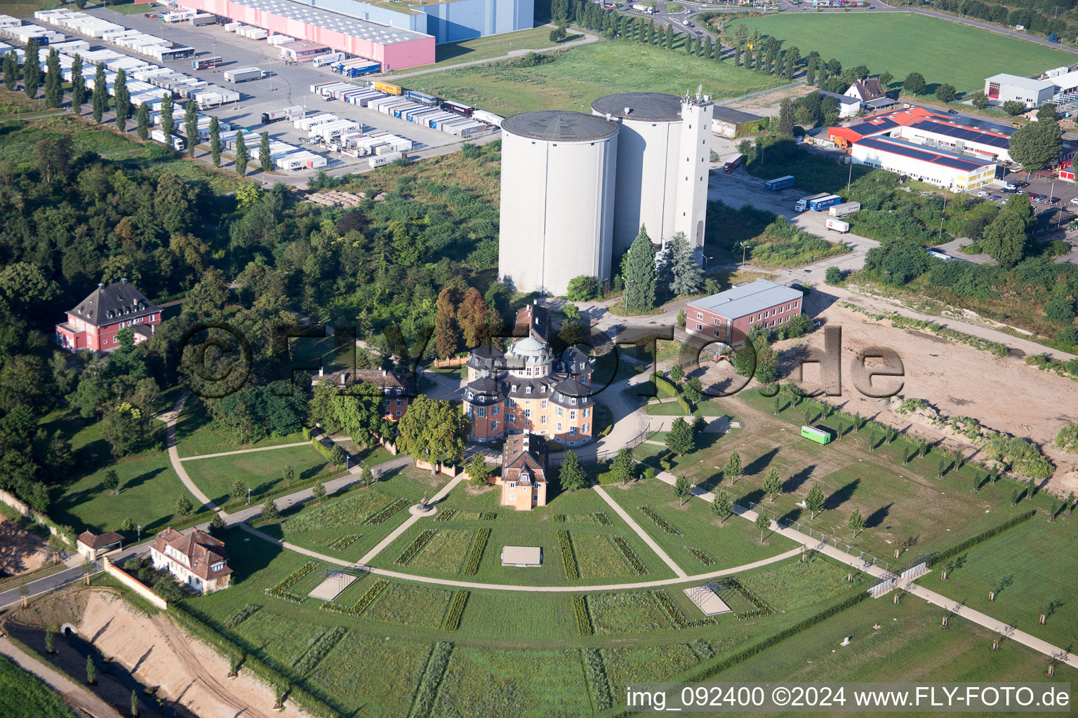 Vue oblique de Waghäusel dans le département Bade-Wurtemberg, Allemagne